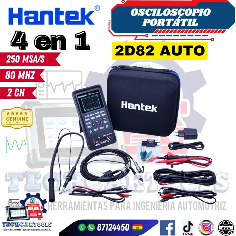 2D82 AUTO Osciloscopio portátil 4en1 - Hantek