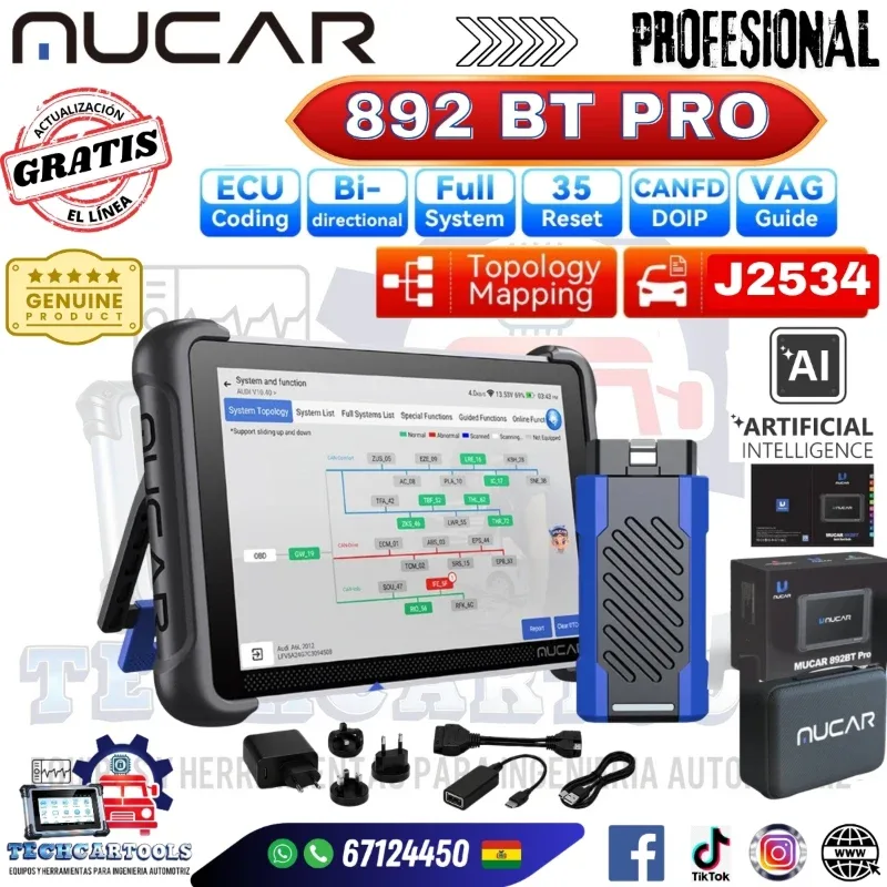892 BT PRO IA J2534 Escaner profesional - Mucar