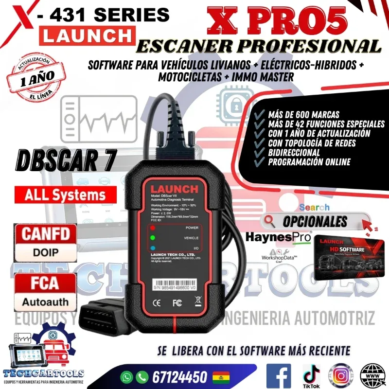 XPRO5 DBSCAR7 Interfaz de diagnóstico automotriz - LAUNCH