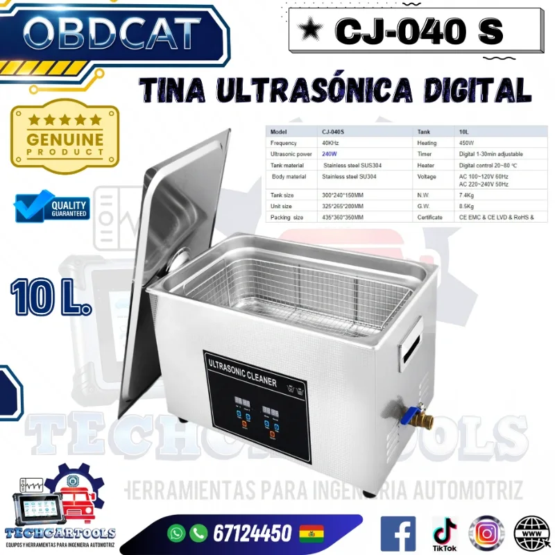 CJ040S Tina de limpieza ultrasónica digital - OBDCAT