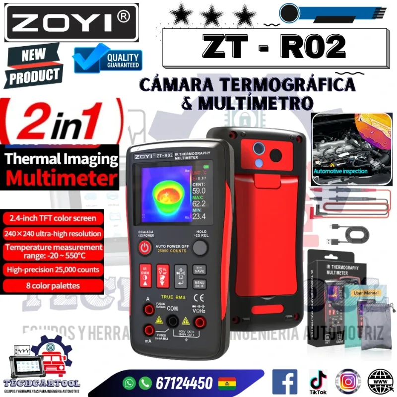ZT R02 Cámara termografíca Multímetro - ZOYI