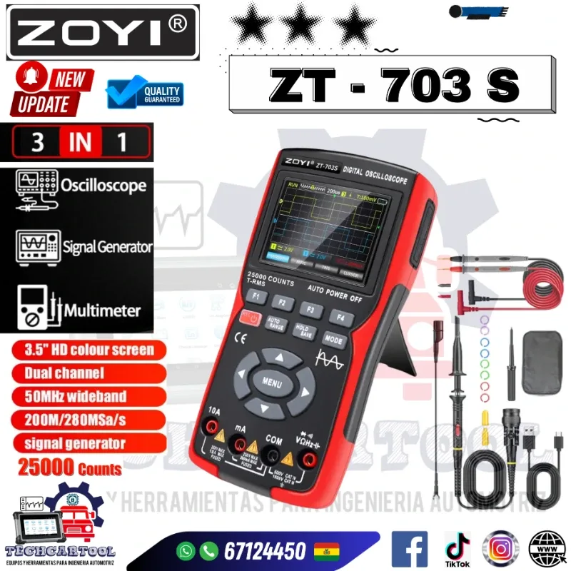 ZT 703 S 3en1 Osciloscopio multifunción - ZOYI