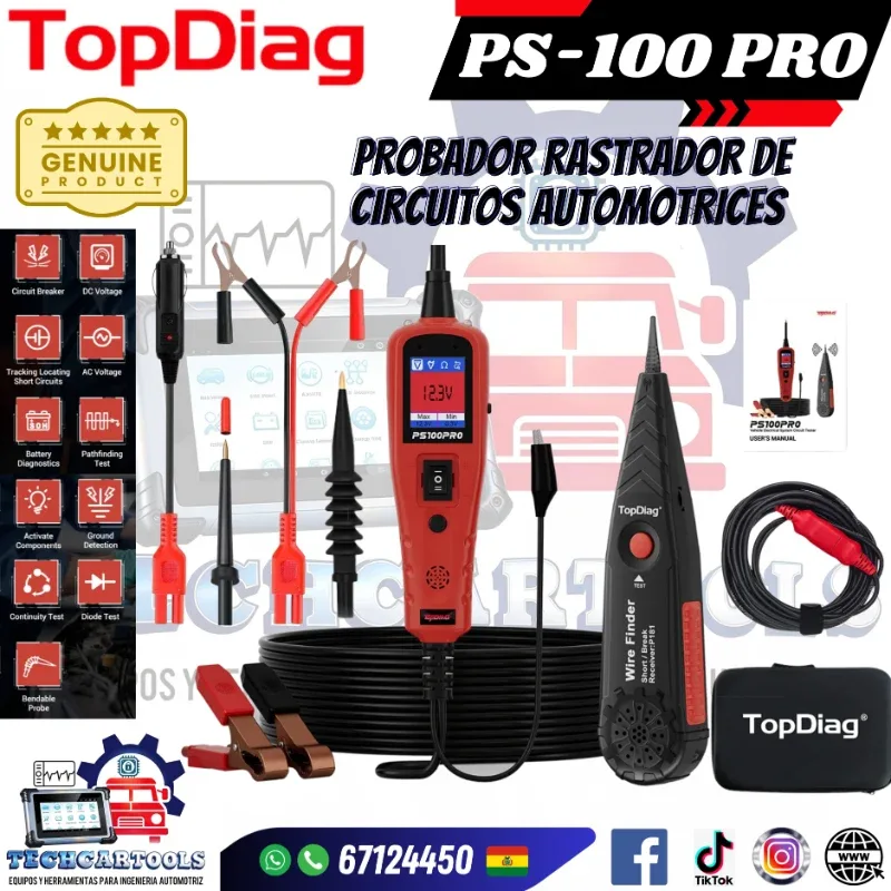 PS100PRO — Probador de circuitos y en corto-abierto - TOPDIAG