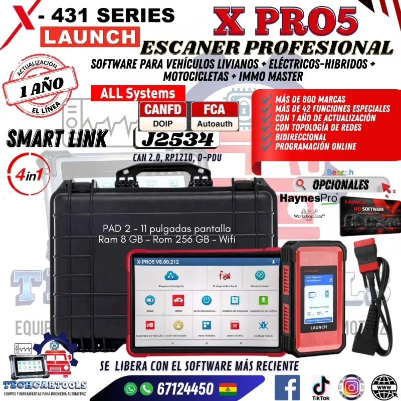 X-PRO5 J2534 escáner de diagnóstico automotriz — Launch